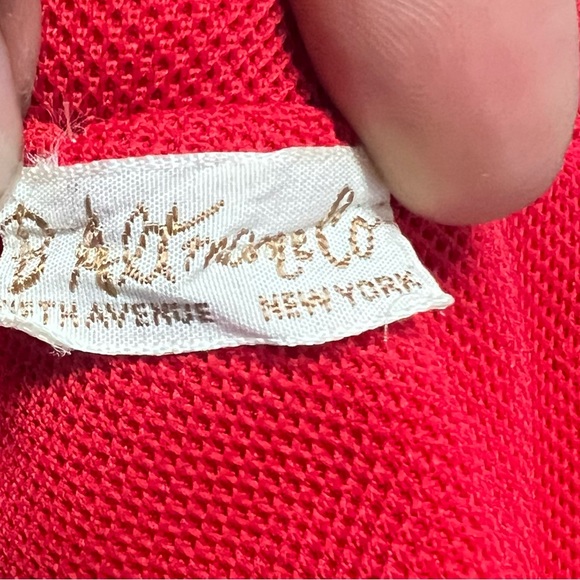 Vintage Chemise Lacoste Polo Dress Size 12/14 Red And Navy Blue Matching Belts - Picture 15 of 16